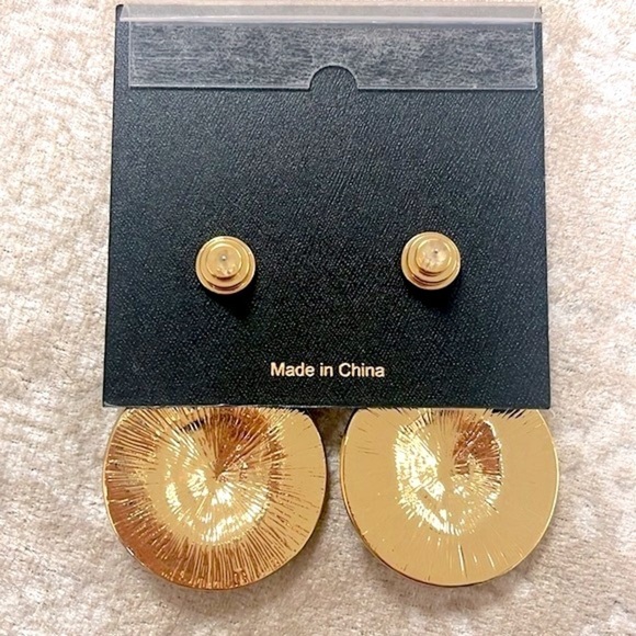 Brand New House of Harlow 1960 Lion Head Gold Tone Black Statement Drop Earring - Picture 11 of 14